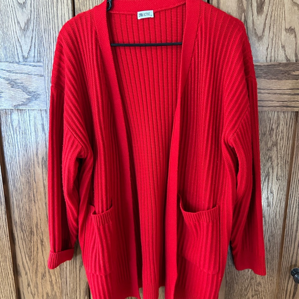 ZYIA Vibrant Red Petra Women's Cardigan